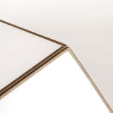 Mid century ice glass and brass triangle sconces,  set of five 1970's pyramid sconces