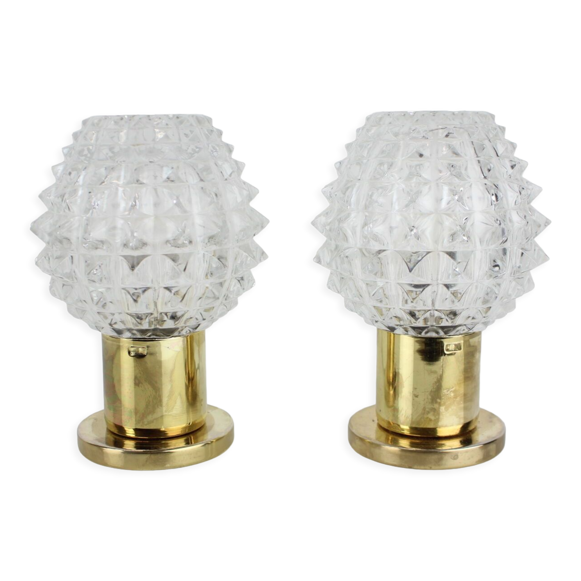 Pair of table or wall lamps, preciosa, kamenický šenov, 1960's