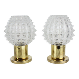 Pair of table or wall lamps, preciosa, kamenický šenov, 1960's