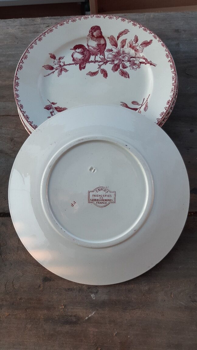 Set of 6 flat plates Sarreguemines Favorite