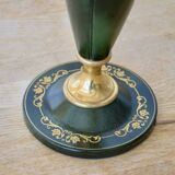 Duo of Le Tanneur lamps in leather and brass