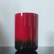 Vintage cylindrical vase in glazed ceramic