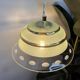 Suspension in green granite glass and transparent glass - gold edging
