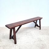 Old bench in firm country wood
