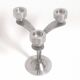3-light solid stainless steel chandelier Height 22.5 cm Late 1960s
