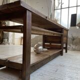 XL central island workbench oak