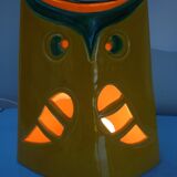 Lampe chouette photophore Les Grottes Dieulefit, 1970