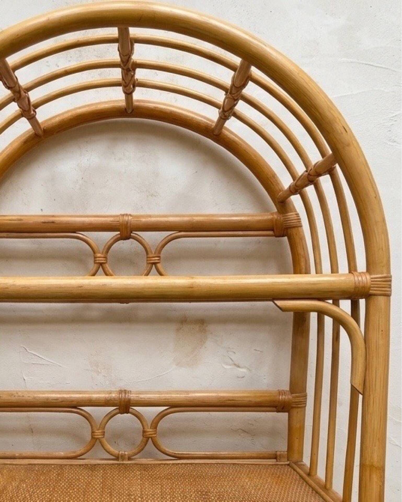 Large vintage rattan shelf