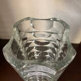Vintage luminarc glass pave vase from the 70s with tall flowers