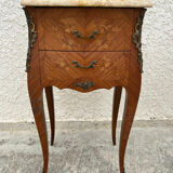 Pair of Louis XV style bedside tables in rosewood