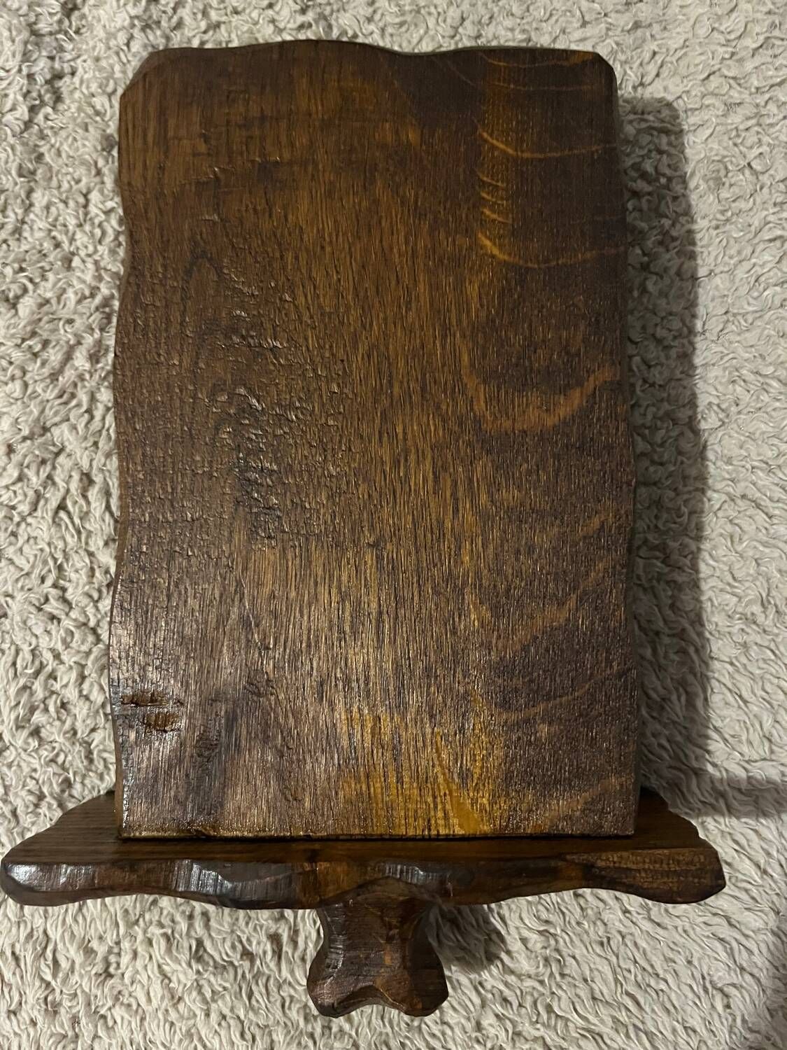 Brutalist wooden bedside table or occasional piece of furniture