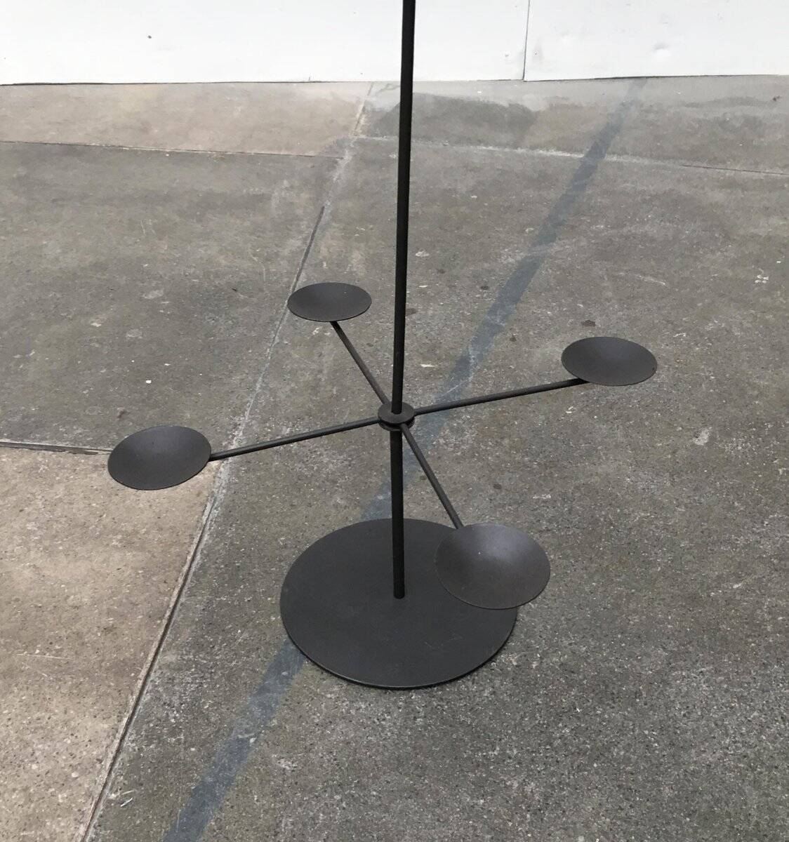 Vintage Brutalist Metal Candle Holder