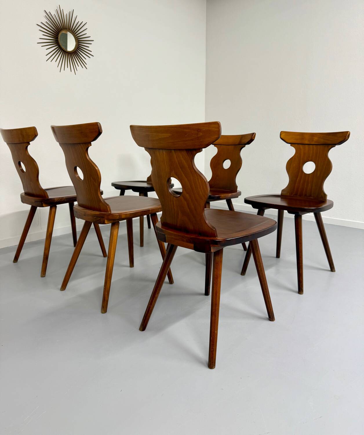 6 vintage 60s bistro-look dining chairs