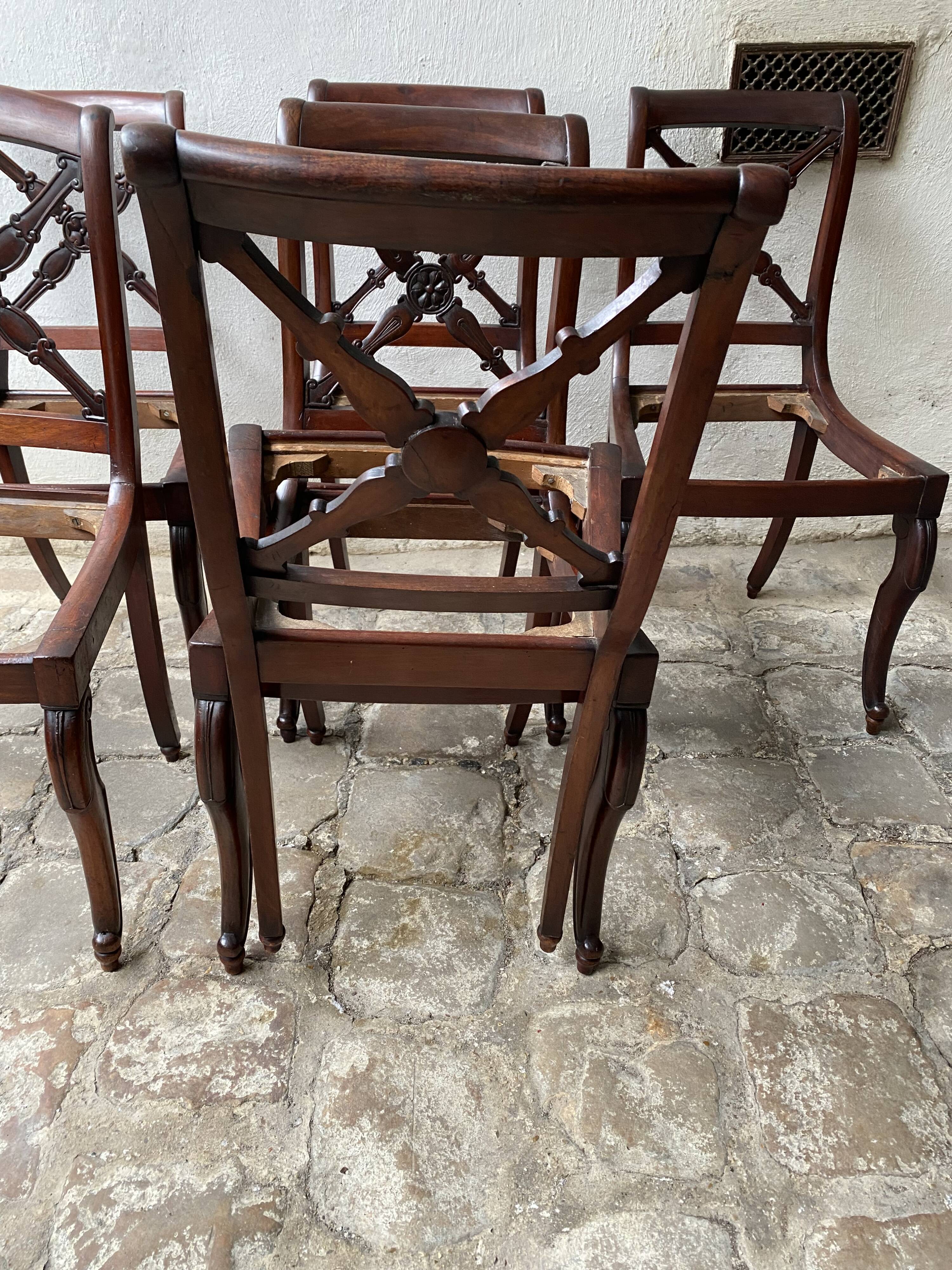 Set of 6 mahogany chairs from the early 19th century