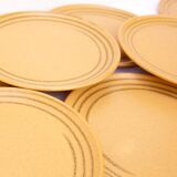 9 assiettes à dessert grès sarreguemines atelier d'art lorraines
