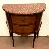 Commode demi lune de style Louis XV en marqueterie XX siècle