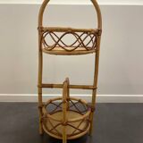 Vintage bamboo rattan server, 1950s