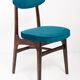 Chaise vintage en velours bleu pétrole conçue par Rajmund Hałas, Europe, années 1960