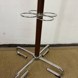 Industrial coat rack in chrome metal