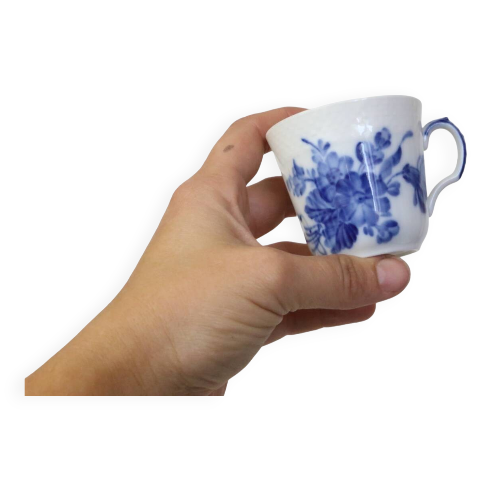 Pair of Blue Flowers Royal Copenhagen cups