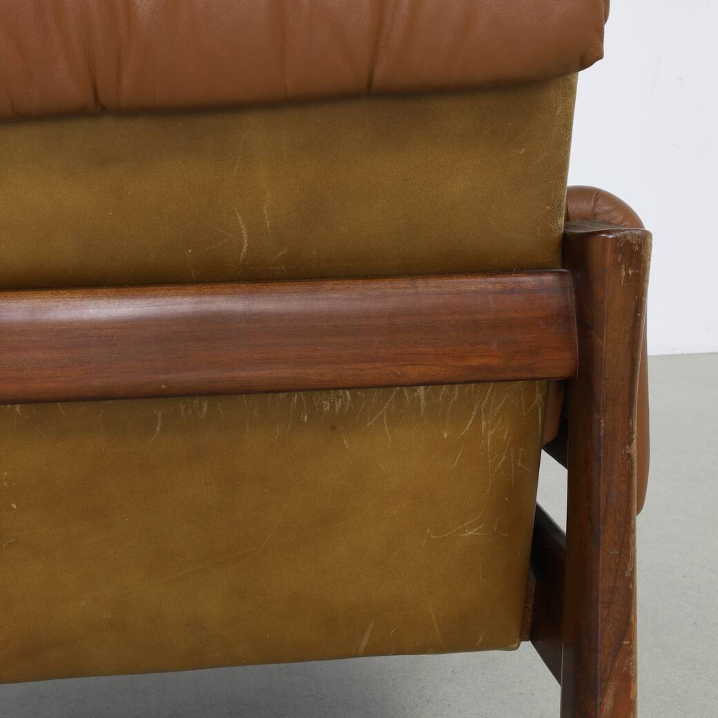 Brazilian Leather Lounge Chair, 1970s