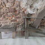 Fauteuil Adirondack ancien avec repose-pieds