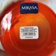 2 large vintage orange glass tealight holders, France, Mikasa mouth-blown