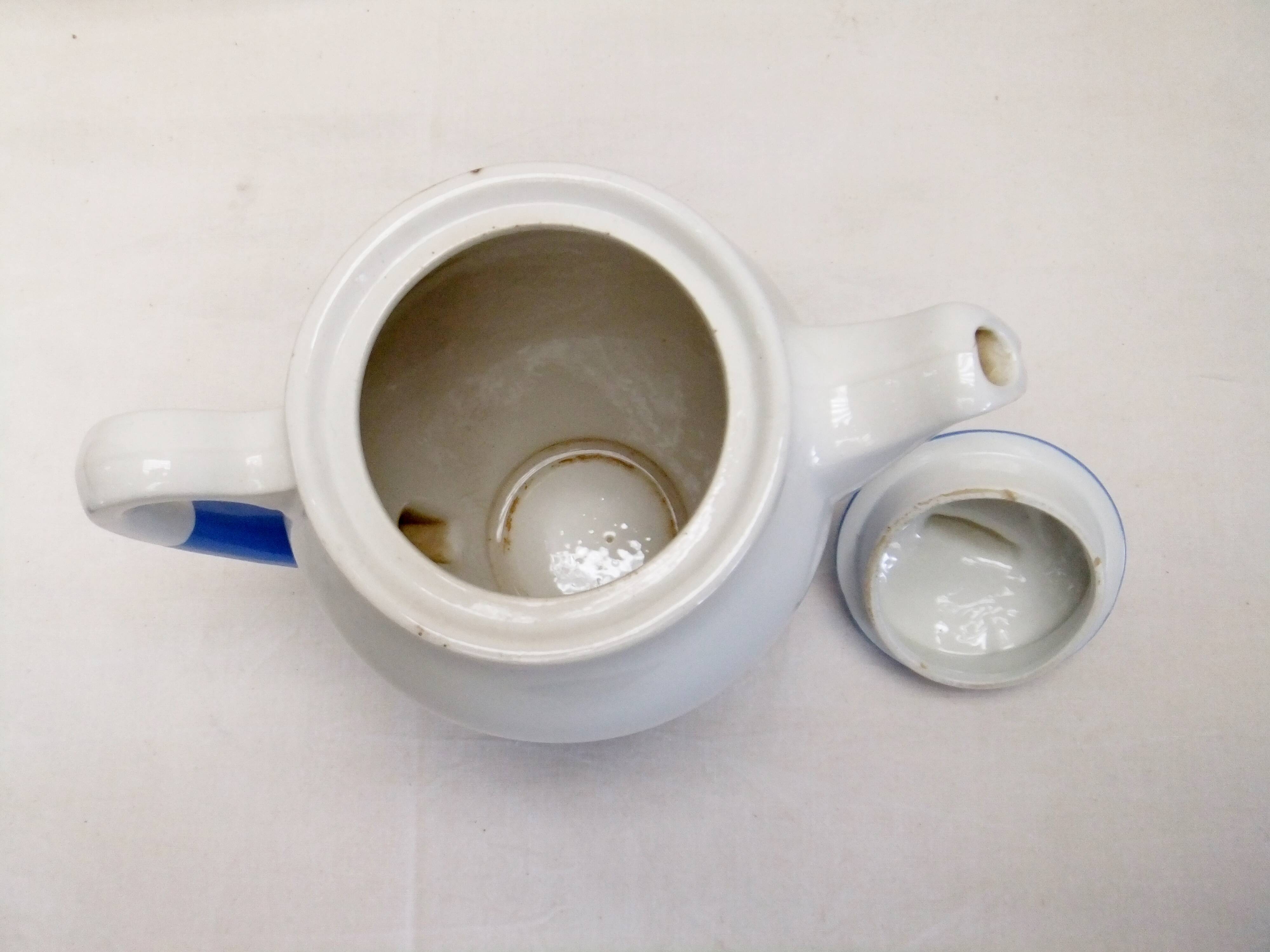Vintage Ceranord coffee service pot coffee maker sugar bowl blue white