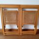 Pair of canned folding chairs.