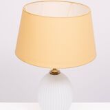 Philips Milk Glass ribbed table lamp design Louis Kalff 1950s