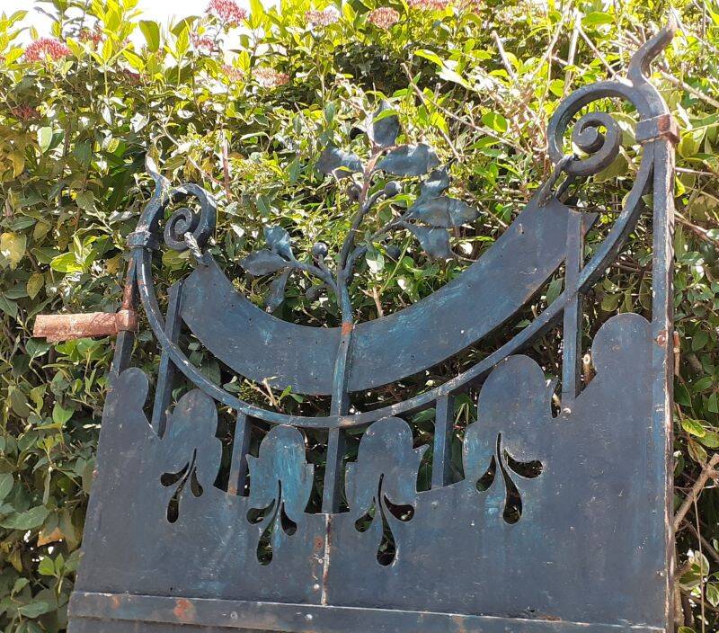 Portillon plein, fer jardin, H247x110cm, ancien, porte extérieure