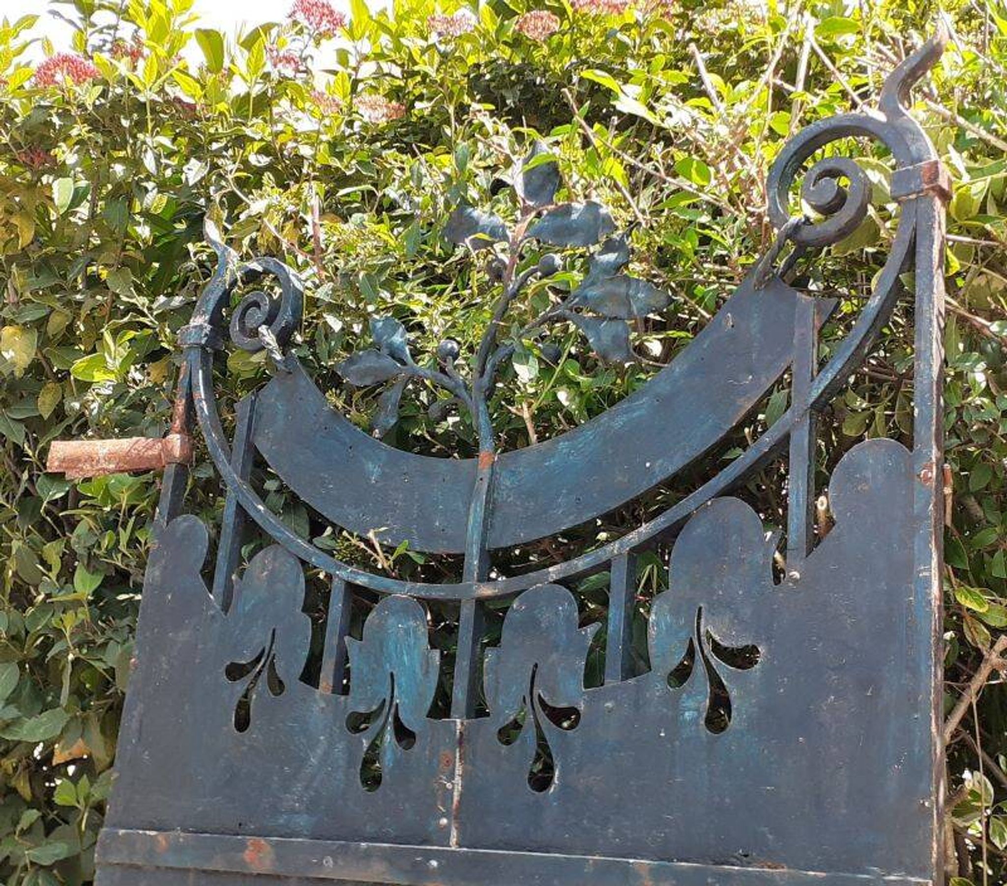 Solid gate, garden iron, H227x110cm, old, exterior door
