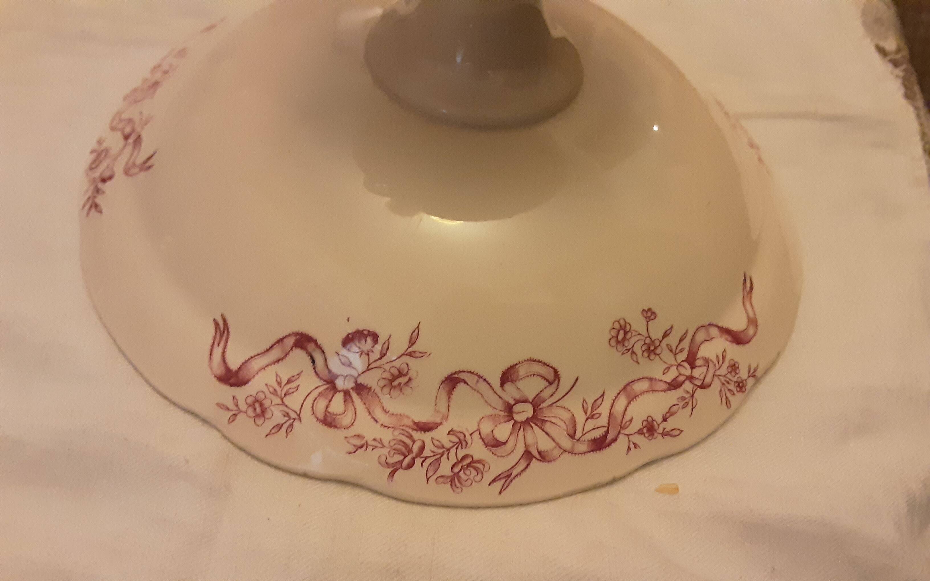LONGCHAMP EARTHENWARE COMPOTE DISH RIBBON MODEL