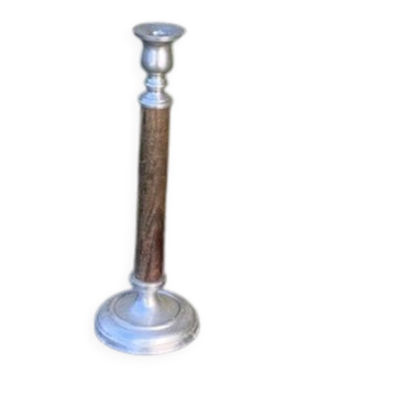 Metal and wood candlestick