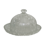 Cheese bell-shaped tray made of cut glass