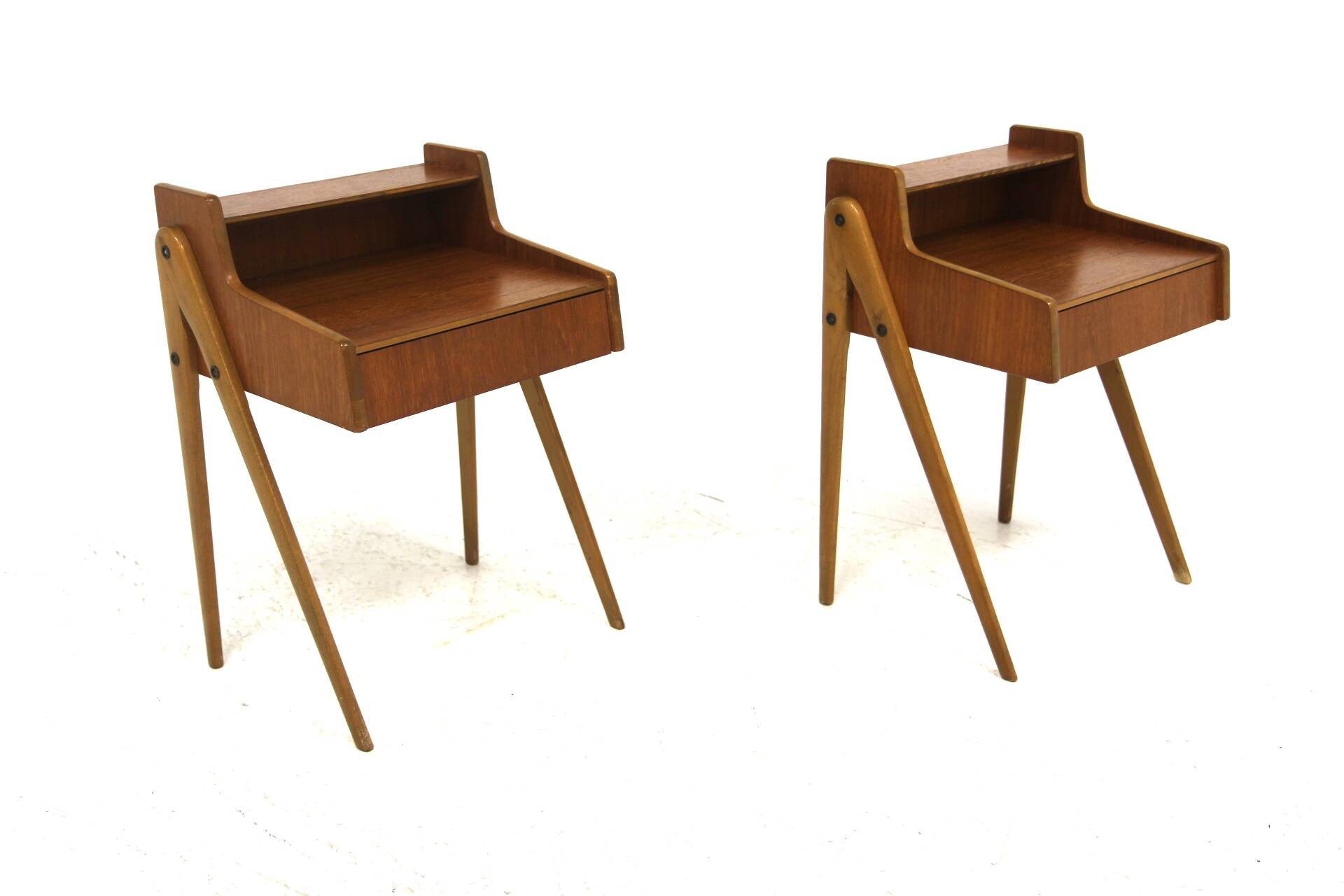 Set of 2 teak bedside tables, Sweden, 1950