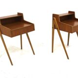 Set of 2 teak bedside tables, Sweden, 1950