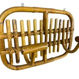 60s Rattan Coat Rack Italy Olaf Von Bohr Style