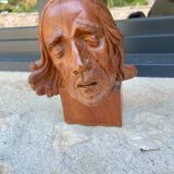 Carved wooden subject by Ferdinand PARPAN representing Christ