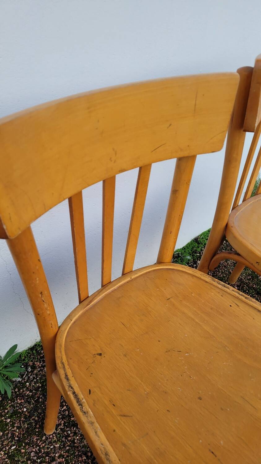 Set of 4 vintage restaurant bistro chairs - 1950s