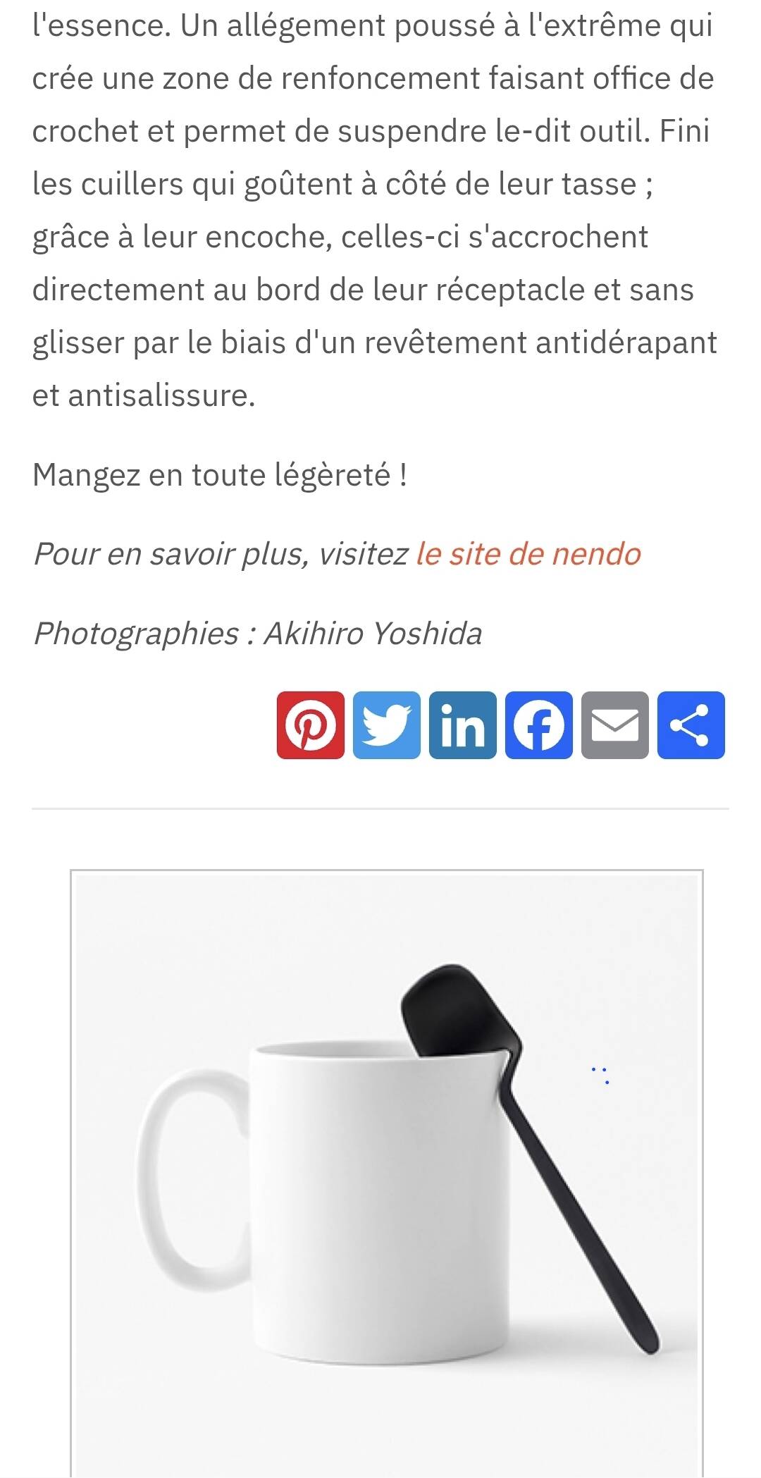 Ménagère inox noir Nendo designer japonais