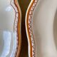 6 Plates and Dish with painted flowers Manufacture de Longchamp Model Monaco 1960s
