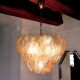 Chandelier "Leaves" murano mazzega, pink glass, italy, 1960