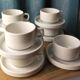 7 sarreguemines bistro cups and saucers - cnp - white porcelain