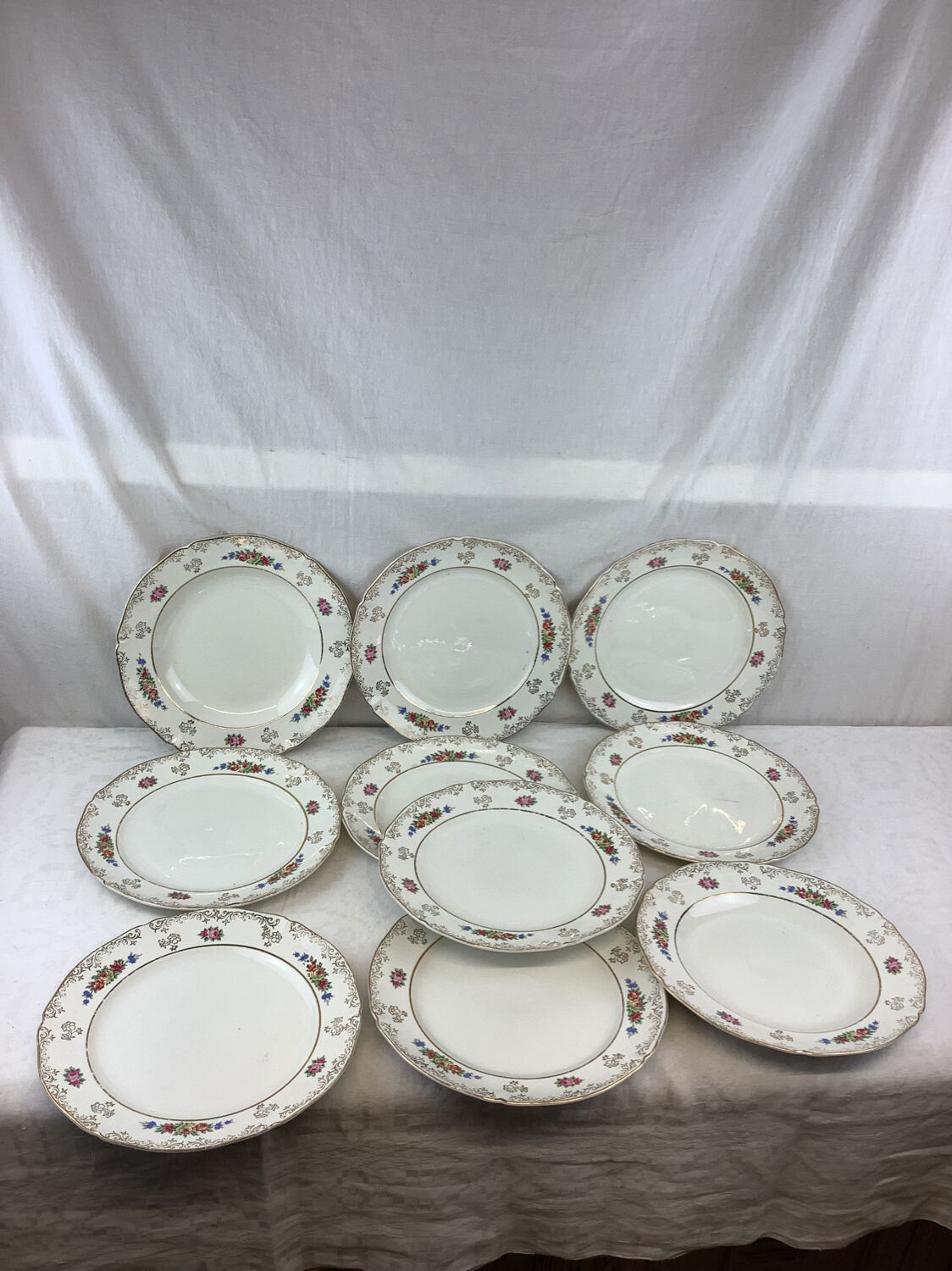 10 vintage hollow plates made in france