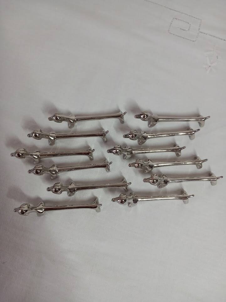 Silver metal knife holder