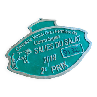 Plaque de concours agricole verte