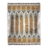 Tapis en laine Rya suédois aux couleurs jaune naturel et gris, 170x230cm