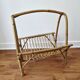 Vintage rattan magazine rack in bohemian style '1970s -