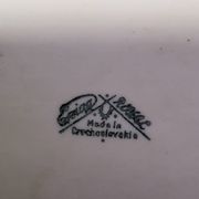 Large art deco serving dish in Czechoslovakian porcelain